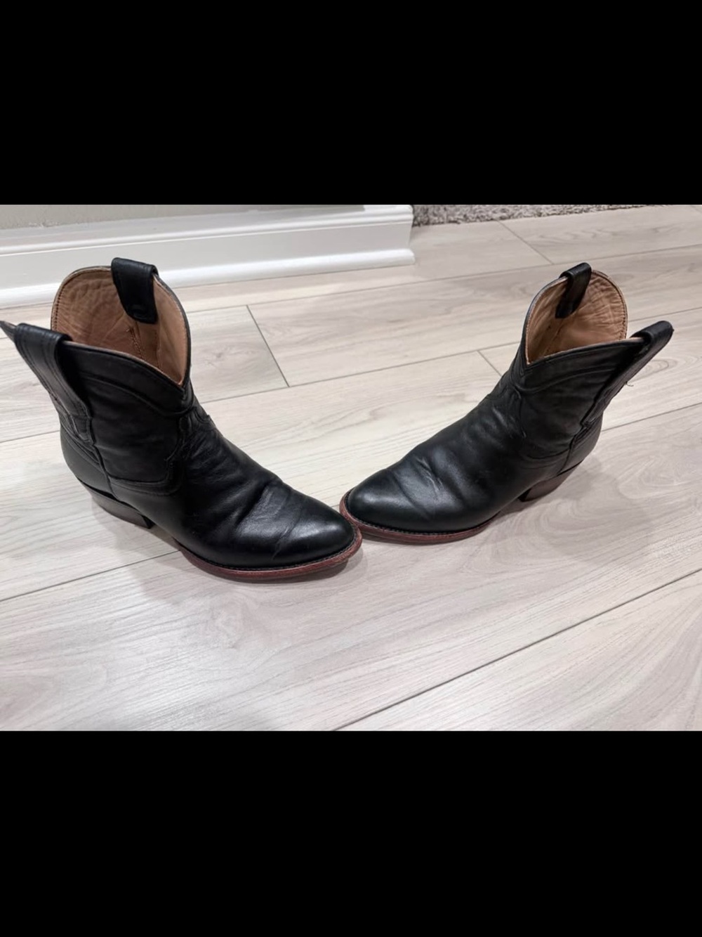 Tecovas Black Leather Western Ankle Boots - Picture 2 of 7